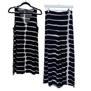 Marimekko for Target Black & White Abstract Print Two Piece Tunic & Pants Set